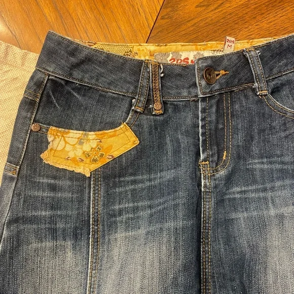 ZRS JEANS Y2K DENIM, PATCHED AND LAYERED SKIRT M - Picture 3 of 7